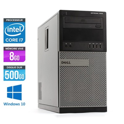 Unité centrale de bureau - Dell Optiplex 7010 Tour reconditionné - intel core i7 - 8Go - 500Go HDD - Windows 10