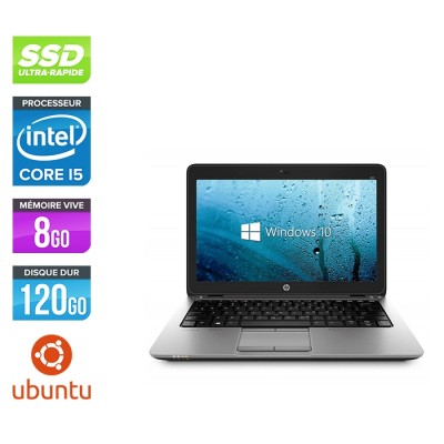 Ordinateur portable reconditionné - HP Elitebook 820 - i5 4200U - 8 Go - SSD 120 Go - Ubuntu / Linux