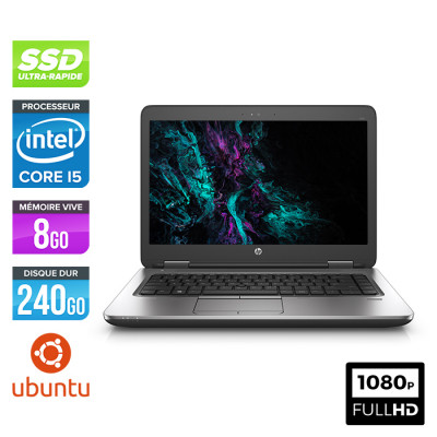 Pc portable - HP ProBook 640 G2 reconditionné - i5 6200U - 8Go - SSD 240Go - 14'' FHD - Webcam - Windows 10