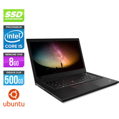 Pc portable reconditionné - Lenovo ThinkPad L480 - Intel Core i5 7300U - 8Go de RAM - 500Go SSD - Linux