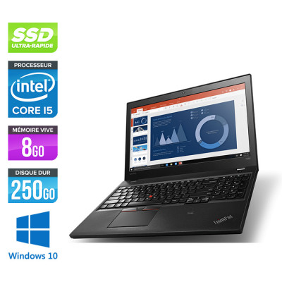 Ordinateur portable - Lenovo ThinkPad T560 - i5 - 8Go - 240Go SSD - HD - Windows 10