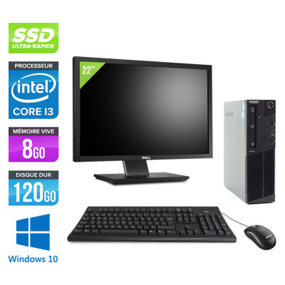 Lenovo M83 SFF - i3 - 8 Go - 120Go SSD - Windows 10