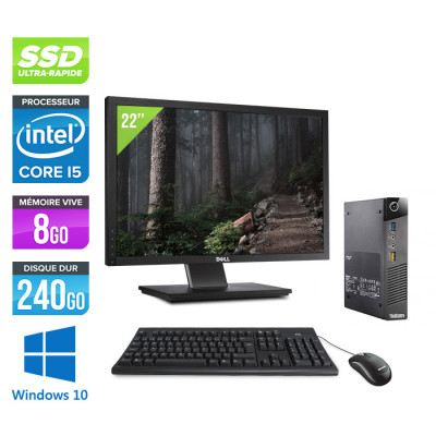 Pack PC Lenovo M73 USFF reconditionné - i5 - 8Go - 240Go SSD - Windows 10