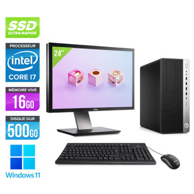 Pc de bureau HP EliteDesk 800 G5 SFF reconditionné - i-9700 - 16Go DDR4 - 500Go SSD - Windows 11