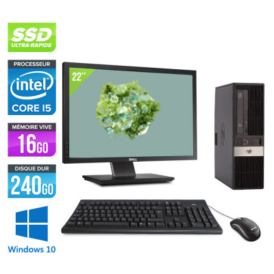 Pack avec écran reconditionné pas cher - HP RP5 Model 5810 Desktop + Écran 22" - i5 - 16 Go - 240Go SSD - Windows 10
