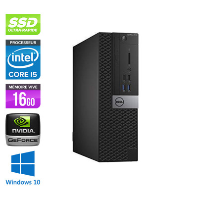 Dell Optiplex 7040 SFF - i5 - 16Go - 500Go SSD - Nvidia GeForce GT 1030 - Win 10