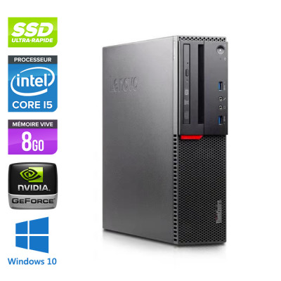PC bureau gamer reconditionné - Lenovo ThinkCentre M900 SFF - i5 - 8 Go RAM - SSD 500 Go - Nvidia GeForce GTX 1050 - W10