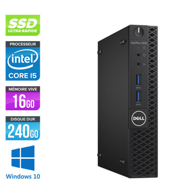 Pc de bureau reconditionné - Dell Optiplex 3050 Micro - Intel Core i5-6500T - 16Go - 240Go SSD - W10