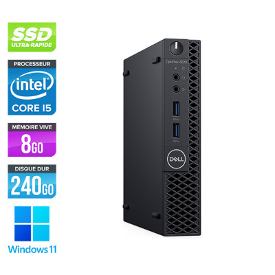 Pc de bureau reconditionné - Dell 3070 Micro - Intel Core i5 9400T - 8Go - SSD 240 Go - W11