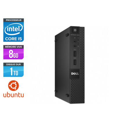 Pc de bureau reconditionné - Dell 3020 Micro - Intel Core i5 - 8Go - 1 To HDD - Ubuntu / Linux