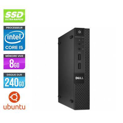 Pc de bureau reconditionné - Dell 3020 Micro - Intel Core i5 - 8Go - SSD 240 Go - Ubuntu / Linux