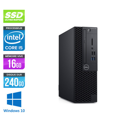 Pc bureau reconditionné Dell Optiplex 3060 SFF - Intel Core i5-8500 - 16Go - 240Go SSD - Windows 10