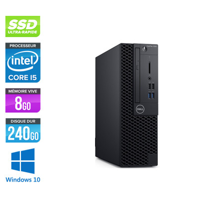 Pc bureau reconditionné Dell Optiplex 3060 SFF - Intel Core i5-8500 - 8Go - 240Go SSD - Windows 10