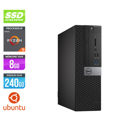 Unité centrale reconditionnée - Dell Optiplex 5055 SFF - i5 - 8Go - 240Go SSD - Ubuntu / Linux