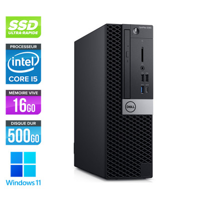 Pc de bureau Dell Optiplex 5060 SFF reconditionné - Intel core i5 - 16Go - SSD 500Go - Windows 10