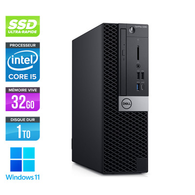 Pc de bureau reconditionné - Dell Optiplex 5060 SFF - Intel core i5 - 32Go - SSD 1 To - Windows 10