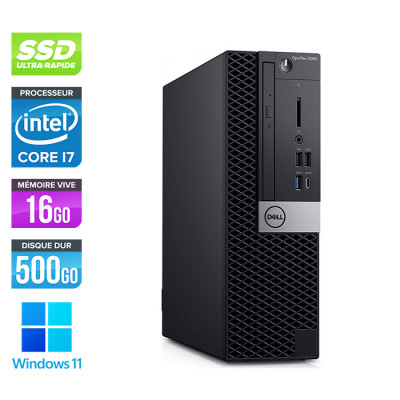 PC de bureau Dell Optiplex 5060 SFF reconditionné - Intel core i7-8700 - 16Go - 500Go SSD - Windows 11