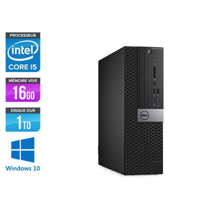 PC bureau reconditionné - Dell Optiplex 7050 SFF - i5 - 16Go - 1 To HDD - Windows 10
