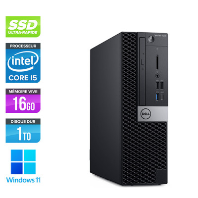 Unité centrale reconditionnée - Dell Optiplex 7070 SFF - i5 9600 - 16Go - 1 To SSD - Win 11