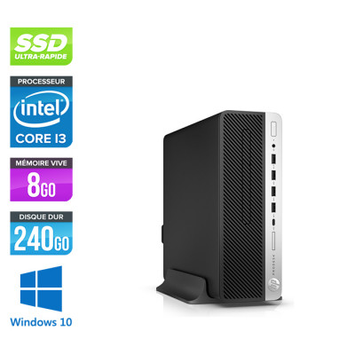 HP ProDesk 600 G3 SFF - i3-6300T - 8Go DDR4 - SSD 240 Go - Windows 10