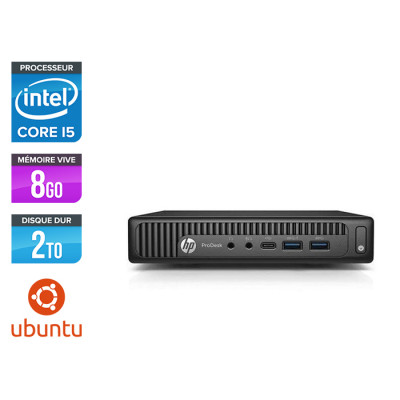 PC bureau reconditionné - HP ProDesk 600 G2 DM - i5-6500T - 8Go DDR4 - 2 To HDD - Ubuntu / Linux
