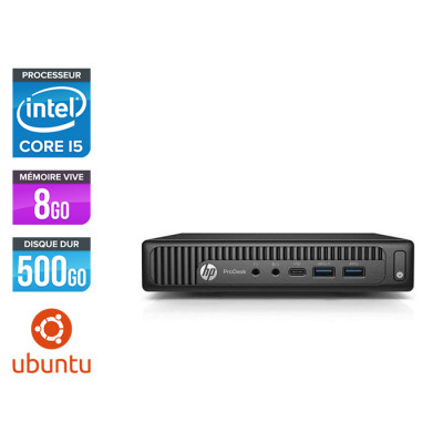 PC bureau reconditionné - HP ProDesk 600 G2 DM - i5-6500T - 8Go DDR4 - 500Go HDD - Ubuntu / Linux