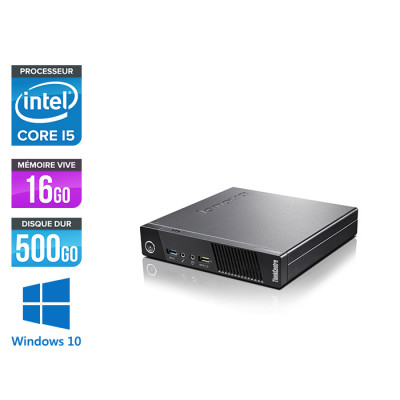 Mini Pc bureau reconditionné - Lenovo ThinkCentre M93P USFF - i5 - 16 Go - 500 Go HDD - Windows 10