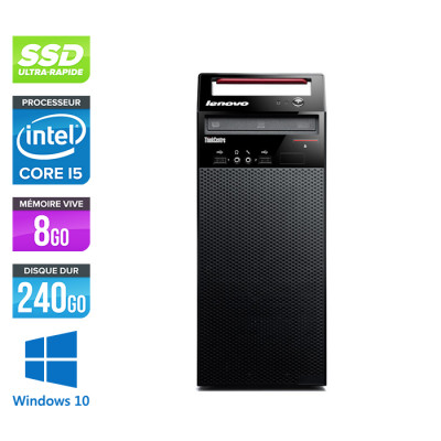 PC bureau reconditionné - Lenovo ThinkCentre E73 Tour - Core i7 - 8Go - SSD 240 Go - Windows 10