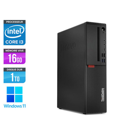 Pc de bureau reconditionné - Lenovo ThinkCentre M720s SFF - Intel core i3-8100 - 16 Go RAM DDR4 - 1 To HDD - Windows 11