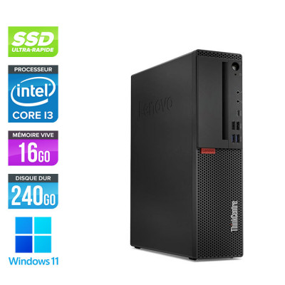 Pc de bureau reconditionné - Lenovo ThinkCentre M720s SFF - Intel core i3-8100 - 16 Go RAM DDR4 - 240 Go SSD - Windows 11