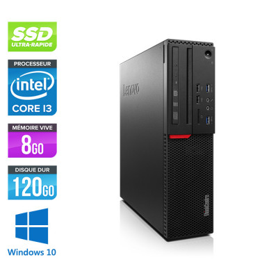 PC bureau reconditionné - Lenovo ThinkCentre M800 SFF - i3 - 8Go - SSD 120Go - Windows 10