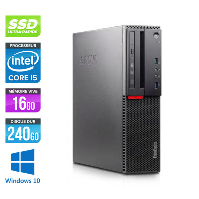 PC bureau reconditionné - Lenovo ThinkCentre M900 SFF - i5 - 16 Go RAM - SSD 240 Go -W10