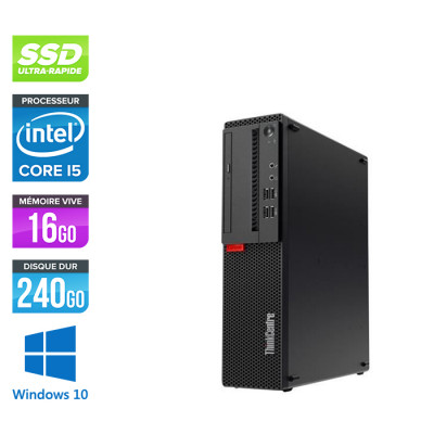 PC bureau reconditionné - Lenovo ThinkCentre M910S SFF - i5 - 16 Go - SSD 240 Go - Windows 10