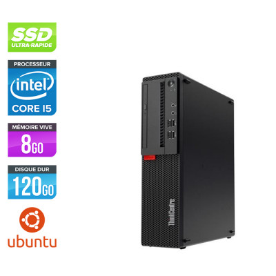 Pc portable reconditionné - Lenovo M910S SFF - i5 - 8 Go - SSD 120 Go - Ubuntu / Linux