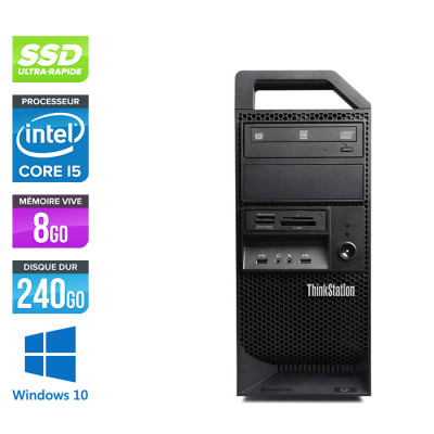PC bureau reconditionné - Lenovo ThinkStation E31 Tour - i5 - 8Go - 240Go SSD - 1 To HDD - Windows 10