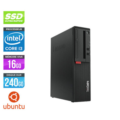 Pc de bureau reconditionne Lenovo ThinkCentre M710s SFF - Intel core i3-6100 - 16 Go RAM DDR4 - 240 Go SSD - Linux