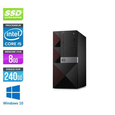 Pc bureau reconditionné Dell Vostro 3650 Tour - Intel Core i5-6400 - 8Go - 240Go SSD - Windows 10