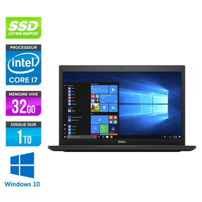 Pc portable reconditionné - Dell Latitude 7480 - Core i7 - 32 Go - 1To SSD - Windows 10