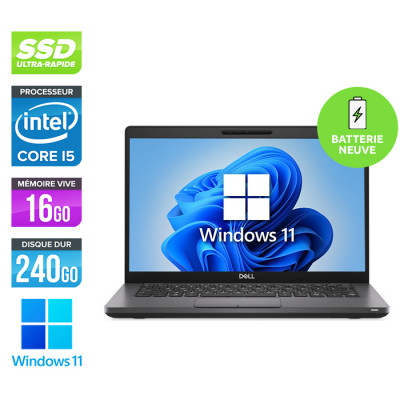 Pc portable reconditionné - Dell 5400 - Core i5 - 16Go - 240Go SSD - Windows 11 - batterie neuve