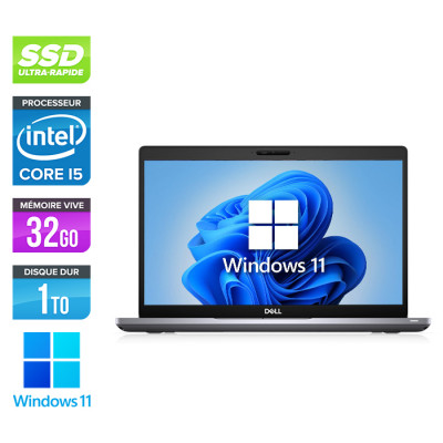 Pc portable - Dell Latitude 5411 reconditionné - i5 10400H - 32Go DDR4 - 1 To SSD - 14" FHD - Windows 11