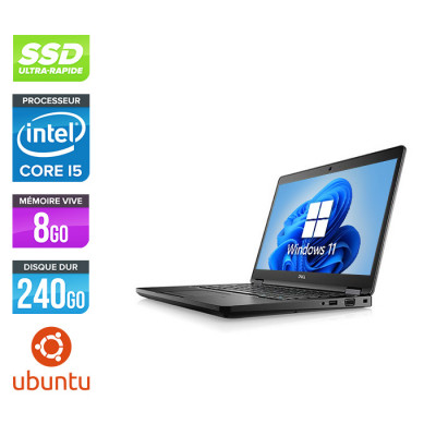 Pc portable - Dell Latitude 5490 reconditionné - i5 8250U - 8Go DDR4 - 240Go SSD - Ubuntu / Linux