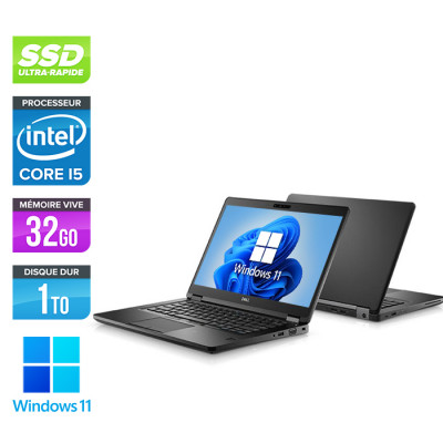 Pc portable - Dell Latitude 5491 reconditionné - i5-8400H - 32Go DDR4 - 1 To SSD - Windows 11