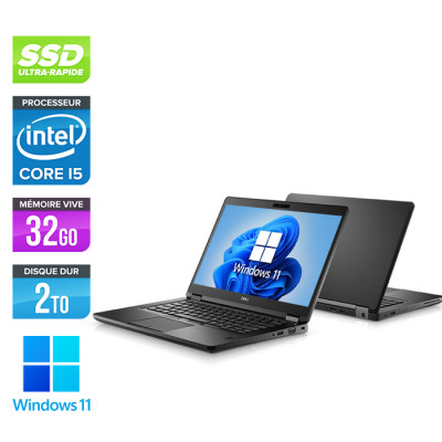 Pc portable - Dell Latitude 5491 reconditionné - i5-8400H - 32Go DDR4 - 2 To SSD - Windows 11