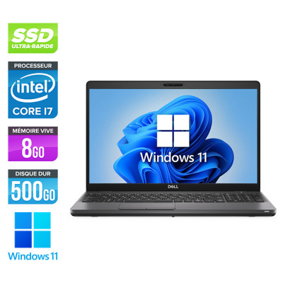 Pc portable reconditionné - Dell 5500 - Core i7 - 8Go - 500Go SSD - Windows 11