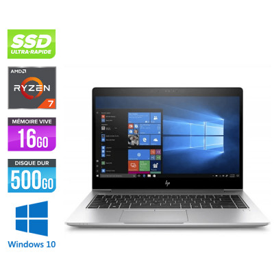 Pc portable reconditionné - HP EliteBook 745 G5 - AMD Ryzen 7 pro - 16Go - 500 Go SSD - W10