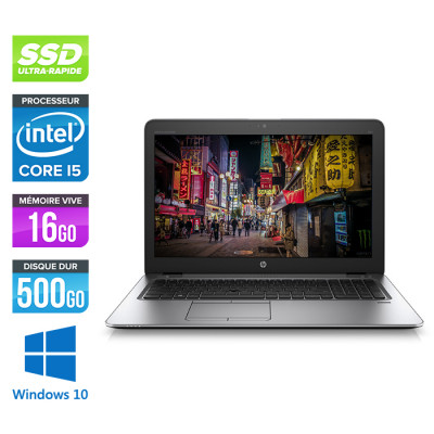 Pc portable reconditionné - HP Elitebook 850 G3 - i5 6200U - 16 Go - 500 Go SSD - HD - Windows 10