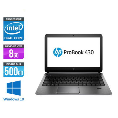 Pc portable reconditionné - HP ProBook 430 G2 - Celeron 2957U - 8Go - 500Go HDD - 13.3'' - W10
