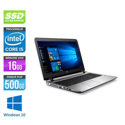 Pc portable reconditionné - HP ProBook 450 G3 - i5 - 16Go - 500Go SSD - 15.6'' FHD - Windows 10
