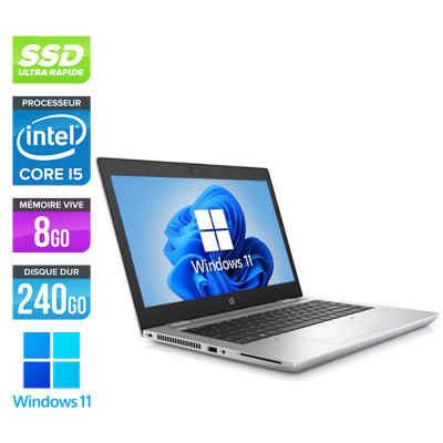 Pc portable - HP ProBook 640 G5 reconditionné - i5 8265U - 8Go - SSD 240Go - 14'' FHD - Windows 11 - État correct