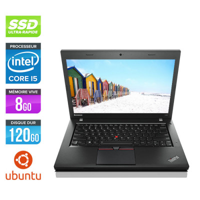 Pc portable reconditionné - Lenovo ThinkPad L450 - i5 - 8Go - 120Go SSD - webcam - Linux